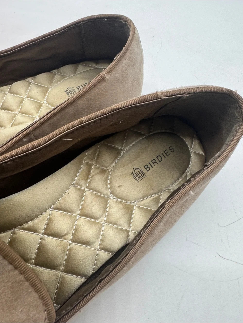Birdies Slip-On Suede Loafers in Taupe MCL10137